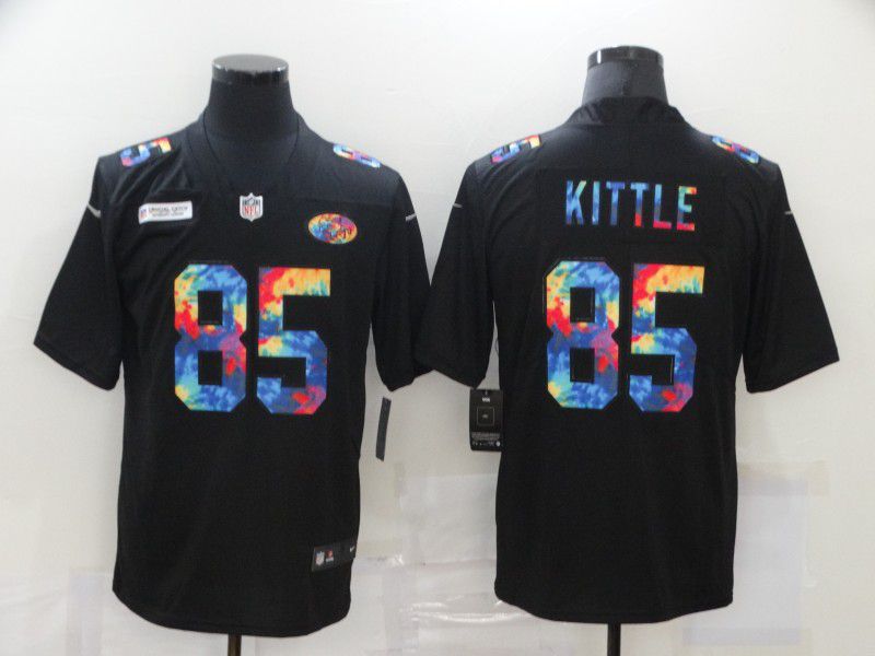 Men San Francisco 49ers 85 Kittle Rainbow Edition black 2020 Nike NFL Jerseys